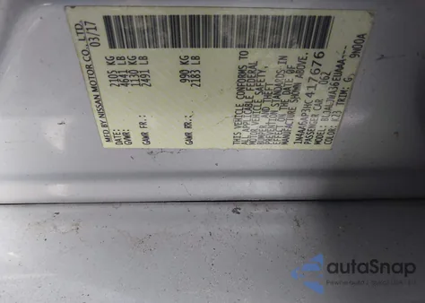 2017 Nissan Maxima 3.5 Sv from USA, damaged, VIN 1N4AA6AP3HC417676